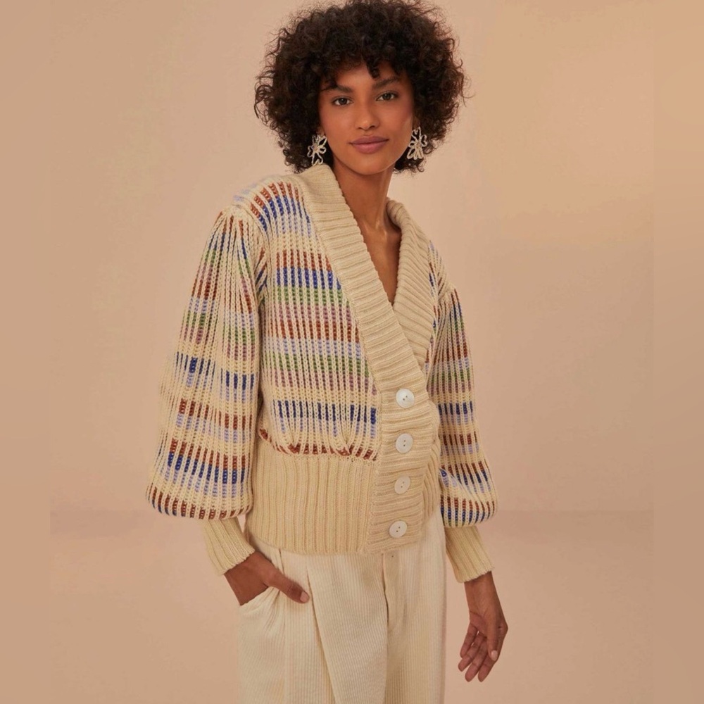 Farm Rio Bold Stripe sweater NWT